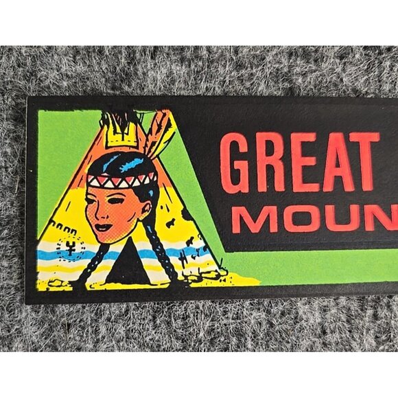 Vtg Great Smoky Mountains Bumper Sticker Small Native American Bear - Picture 2 of 6